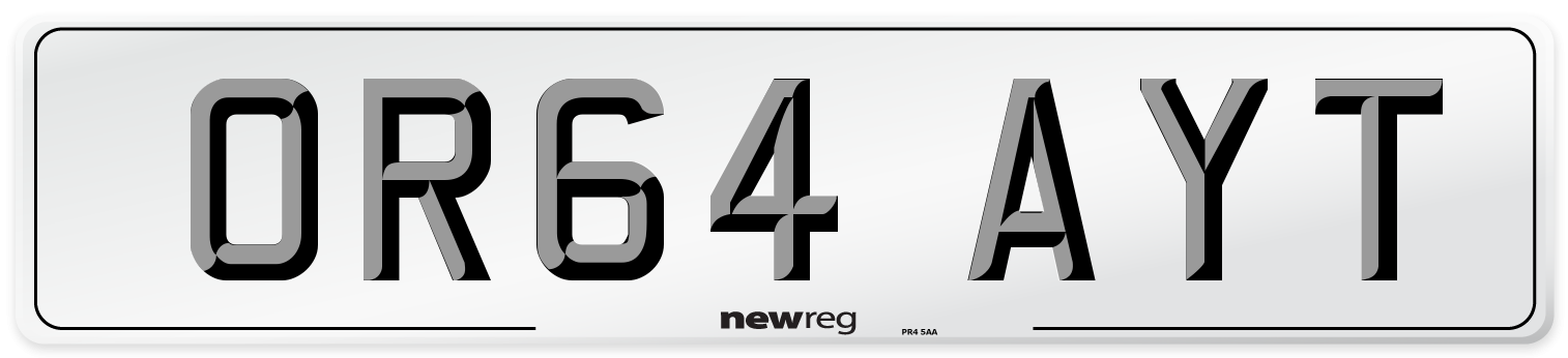 OR64 AYT Number Plate from New Reg